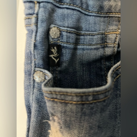 TORRID Distressed Boyfriend Blue Jeans Size 20 32” Inseam Un-cuffed - Picture 4 of 9